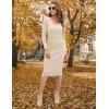 imageBlooming Jelly Womens Midi Sweater Dress Long Sleeve V Neck Bodycon Fall Dresses 2023 Casual Knee Length Ladies Winter DressApricot