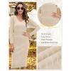 imageBlooming Jelly Womens Midi Sweater Dress Long Sleeve V Neck Bodycon Fall Dresses 2023 Casual Knee Length Ladies Winter DressApricot
