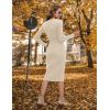 imageBlooming Jelly Womens Midi Sweater Dress Long Sleeve V Neck Bodycon Fall Dresses 2023 Casual Knee Length Ladies Winter DressApricot