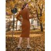 imageBlooming Jelly Womens Midi Sweater Dress Long Sleeve V Neck Bodycon Fall Dresses 2023 Casual Knee Length Ladies Winter DressCaramel
