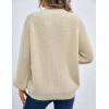 imageBlooming Jelly Womens Mock Neck Sweater Cable Knit Puff Sleeve Chunky Pullover Sweaters Fall Outfits Fashion Winter ClothesBeige