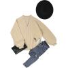 imageBlooming Jelly Womens Mock Neck Sweater Cable Knit Puff Sleeve Chunky Pullover Sweaters Fall Outfits Fashion Winter ClothesBeige