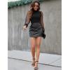 imageBlooming Jelly Womens Mock Neck Tops Keyhole Dressy Casual Blouses Polka Dot Long Sleeve Fall Outfits 2025Black