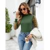 imageBlooming Jelly Womens Mock Neck Tops Keyhole Dressy Casual Blouses Polka Dot Long Sleeve Fall Outfits 2025Green02