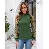 imageBlooming Jelly Womens Mock Neck Tops Keyhole Dressy Casual Blouses Polka Dot Long Sleeve Fall Outfits 2025Green02
