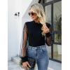 imageBlooming Jelly Womens Mock Neck Tops Keyhole Dressy Casual Blouses Polka Dot Long Sleeve Fall Outfits 2025Pearl Black03