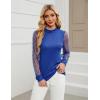 imageBlooming Jelly Womens Mock Neck Tops Keyhole Dressy Casual Blouses Polka Dot Long Sleeve Fall Outfits 2025Royal Blue
