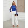 imageBlooming Jelly Womens Mock Neck Tops Keyhole Dressy Casual Blouses Polka Dot Long Sleeve Fall Outfits 2025Royal Blue
