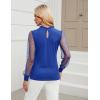 imageBlooming Jelly Womens Mock Neck Tops Keyhole Dressy Casual Blouses Polka Dot Long Sleeve Fall Outfits 2025Royal Blue