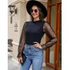 imageBlooming Jelly Womens Mock Neck Tops Keyhole Dressy Casual Blouses Polka Dot Long Sleeve Fall Outfits 2025Ruffle Cuff 06