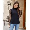 imageBlooming Jelly Womens Mock Neck Tops Keyhole Dressy Casual Blouses Polka Dot Long Sleeve Fall Outfits 2025Ruffle Cuff 06