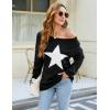 imageBlooming Jelly Womens Off The Shoulder Sweaters Cute Fall Tunic Tops Knitted Pullover SweaterBlack1