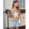 imageBlooming Jelly Womens Off The Shoulder Sweaters Cute Fall Tunic Tops Knitted Pullover SweaterKhaki