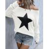 imageBlooming Jelly Womens Off The Shoulder Sweaters Cute Fall Tunic Tops Knitted Pullover SweaterWhite1