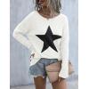 imageBlooming Jelly Womens Off The Shoulder Sweaters Cute Fall Tunic Tops Knitted Pullover SweaterWhite1