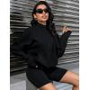 imageBlooming Jelly Womens Oversized Quarter Zip Cute Sweatshirt Lapel Cozy Fleece Trendy Thumb Hole PulloverBlack 05