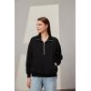 imageBlooming Jelly Womens Oversized Quarter Zip Cute Sweatshirt Lapel Cozy Fleece Trendy Thumb Hole PulloverBlack