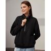 imageBlooming Jelly Womens Oversized Quarter Zip Cute Sweatshirt Lapel Cozy Fleece Trendy Thumb Hole PulloverBlack
