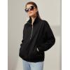 imageBlooming Jelly Womens Oversized Quarter Zip Cute Sweatshirt Lapel Cozy Fleece Trendy Thumb Hole PulloverBlack