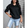 imageBlooming Jelly Womens Oversized Quarter Zip Cute Sweatshirt Lapel Cozy Fleece Trendy Thumb Hole PulloverBlack02