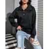 imageBlooming Jelly Womens Oversized Quarter Zip Cute Sweatshirt Lapel Cozy Fleece Trendy Thumb Hole PulloverBlack02
