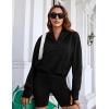 imageBlooming Jelly Womens Oversized Quarter Zip Cute Sweatshirt Lapel Cozy Fleece Trendy Thumb Hole PulloverBlack03