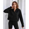imageBlooming Jelly Womens Oversized Quarter Zip Cute Sweatshirt Lapel Cozy Fleece Trendy Thumb Hole PulloverBlack03