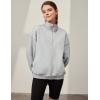 imageBlooming Jelly Womens Oversized Quarter Zip Cute Sweatshirt Lapel Cozy Fleece Trendy Thumb Hole PulloverGrey