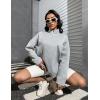 imageBlooming Jelly Womens Oversized Quarter Zip Cute Sweatshirt Lapel Cozy Fleece Trendy Thumb Hole PulloverGrey013