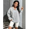 imageBlooming Jelly Womens Oversized Quarter Zip Cute Sweatshirt Lapel Cozy Fleece Trendy Thumb Hole PulloverGrey013