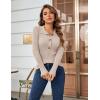 imageBlooming Jelly Womens Pullover Sweater Knit LongSleeve VNeck Collared ButtonUp TopsApricot