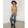 imageBlooming Jelly Womens Quarter Zip Pullover Sweaters Cropped V Neck Loose Fit Trendy Tops 2023 Casual Fall SweaterKhaki
