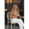 imageBlooming Jelly Womens Silk Dressy Casual Business Blouse Ruffle Sleeve Tops Summer V Neck Pleated Work ShirtsKhaki