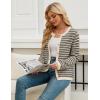 imageBlooming Jelly Womens Striped Cardigan Sweaters Dressy Casual Chunky Knit Coats 2024 Trendy Fall OutfitsApricot
