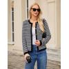 imageBlooming Jelly Womens Striped Cardigan Sweaters Dressy Casual Chunky Knit Coats 2024 Trendy Fall OutfitsBlack