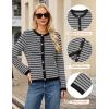imageBlooming Jelly Womens Striped Cardigan Sweaters Dressy Casual Chunky Knit Coats 2024 Trendy Fall OutfitsBlack