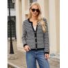 imageBlooming Jelly Womens Striped Cardigan Sweaters Dressy Casual Chunky Knit Coats 2024 Trendy Fall OutfitsBlack