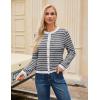 imageBlooming Jelly Womens Striped Cardigan Sweaters Dressy Casual Chunky Knit Coats 2024 Trendy Fall OutfitsWhite