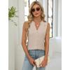 imageBlooming Jelly Womens Summer Button Down Tank Tops Work Dressy Casual Blouses Pleated Sleeveless Trendy Shirts 2025Beige