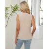 imageBlooming Jelly Womens Summer Button Down Tank Tops Work Dressy Casual Blouses Pleated Sleeveless Trendy Shirts 2025Beige
