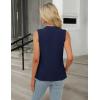 imageBlooming Jelly Womens Summer Button Down Tank Tops Work Dressy Casual Blouses Pleated Sleeveless Trendy Shirts 2025Navy Blue