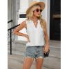 imageBlooming Jelly Womens Summer Button Down Tank Tops Work Dressy Casual Blouses Pleated Sleeveless Trendy Shirts 2025White