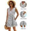 imageBlooming Jelly Womens Swimsuit Coverup Swimwear Bathing Suit Cover Up Floral Lace Boho Beach Dress with PocketsBlack