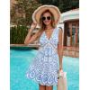 imageBlooming Jelly Womens Swimsuit Coverup Swimwear Bathing Suit Cover Up Floral Lace Boho Beach Dress with PocketsBlue