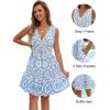 imageBlooming Jelly Womens Swimsuit Coverup Swimwear Bathing Suit Cover Up Floral Lace Boho Beach Dress with PocketsBlue
