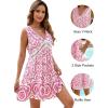 imageBlooming Jelly Womens Swimsuit Coverup Swimwear Bathing Suit Cover Up Floral Lace Boho Beach Dress with PocketsPink