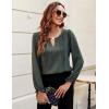 imageBlooming Jelly Womens Tops Dressy Casual Long Sleeve Shirts V Neck Chiffon Blouses Fall Clothes 2024Army Green