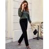 imageBlooming Jelly Womens Tops Dressy Casual Long Sleeve Shirts V Neck Chiffon Blouses Fall Clothes 2024Army Green