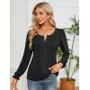 imageBlooming Jelly Womens Tops Dressy Casual Long Sleeve Shirts V Neck Chiffon Blouses Fall Clothes 2024Black