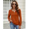 imageBlooming Jelly Womens Tops Dressy Casual Long Sleeve Shirts V Neck Chiffon Blouses Fall Clothes 2024Caramel